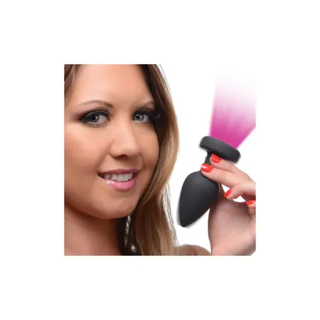 XR Brands Silicone LED Vibrating Plug Medium - Remote Control, 7 Modes