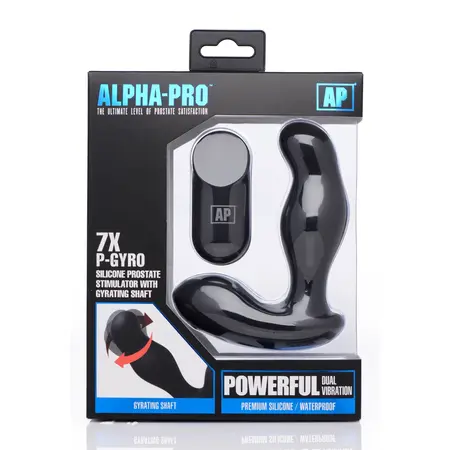 XR Brands P-Gyro Rotating Prostate Model with 7 Vibration Settings, Black