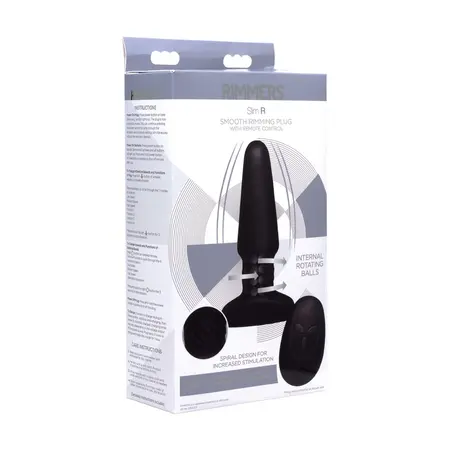 XR Brands Slim R Remote-Controlled Rotating Plug Smooth Texture Black