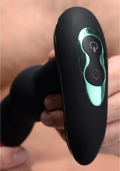 Rimsation Intimate Wellness Device with Rotating Beads - Black Silicone