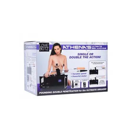 Athena Ultimate Intimate Machine with Adjustable Dual Rods & Remote, Black