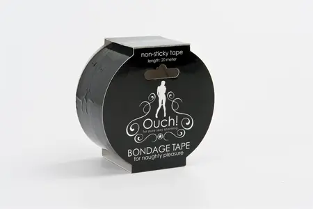 Shots Bondage Tape Black Self-Adhesive 20m Non-Sticky Restraint