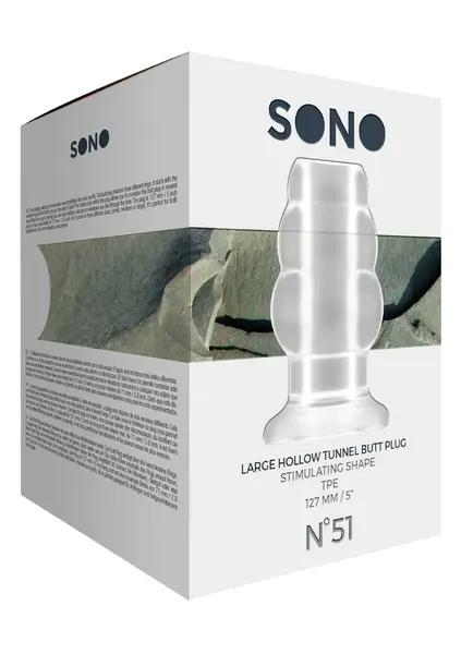 Master Series No.51 Hollow Tunnel Anal Plug Large 127mm Silicone Black