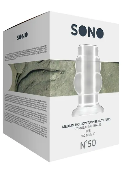 Shots No.50 Hollow Tunnel Anal Plug Medium 102mm Black Silicone