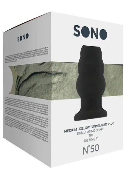 Ouch! No.50 Medium Hollow Tunnel Plug - Silicone, 102mm, Black