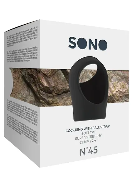 Screaming O No.45 Adjustable Ring with Ball Strap, Black TPE