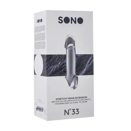 Shots No.33 Elastic Extension Sleeve with Ball Strap, Transparent TPE
