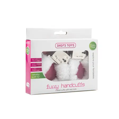 Ouch! Plush Furry Handcuffs Metal Adjustable Pink Locking System