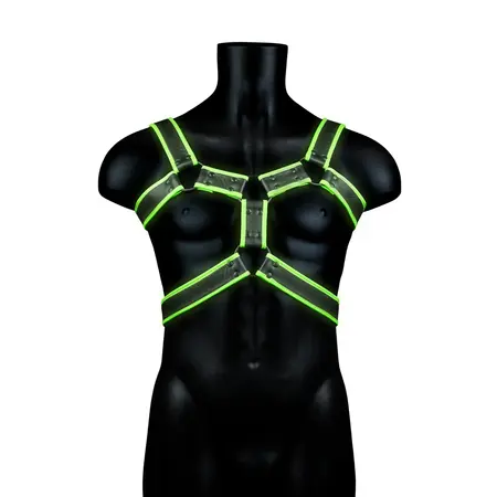 Ouch! Body Armor Harness Glow-in-the-Dark Adjustable S/M Green
