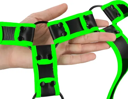 Ouch! Body Armor Harness Glow-in-the-Dark Adjustable S/M Green