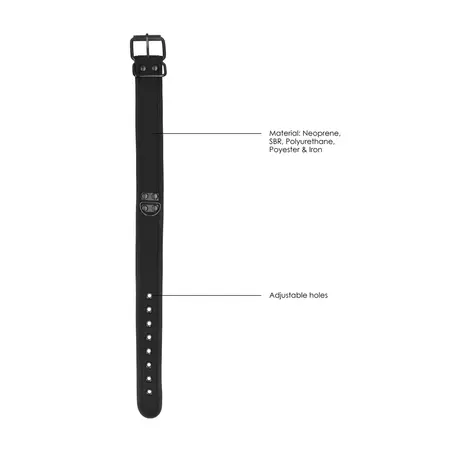 Ouch! Neoprene Adjustable Collar with Leash - Black, Comfortable Fit