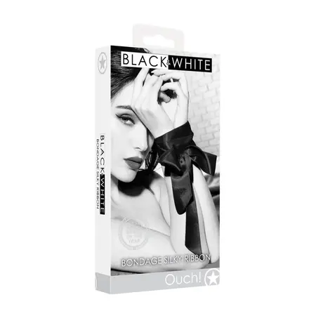 Ouch! Silky Restraint Ribbon 167cm Black - Soft Adjustable Bondage Tape