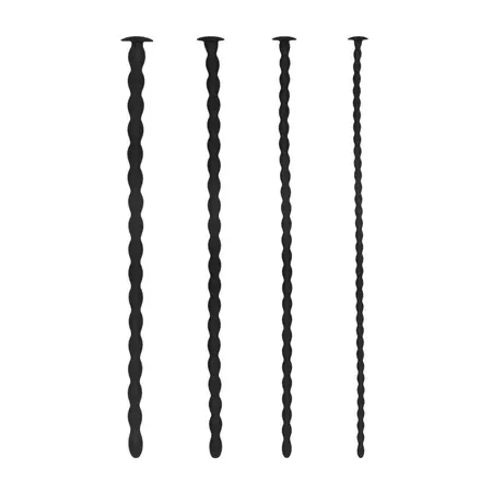 OUCH! Silicone Spiral Plug Set Advanced 4 Sizes Medical Grade Black