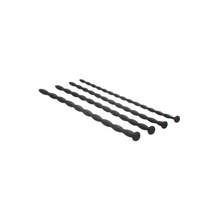 OUCH! Silicone Spiral Plug Set Advanced 4 Sizes Medical Grade Black