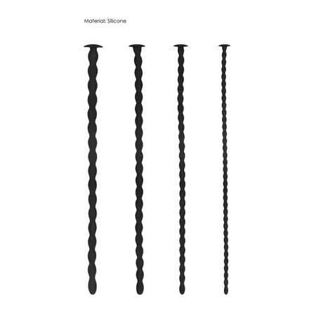 OUCH! Silicone Spiral Plug Set Advanced 4 Sizes Medical Grade Black
