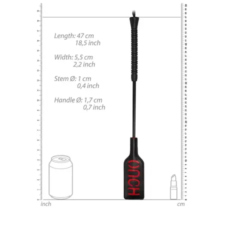 OUCH Short Rectangular Impact Crop with Imprint Handle Black