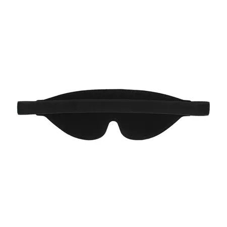 Ouch! Leather Eye Mask with Red Lettering - Adjustable, Black/Red