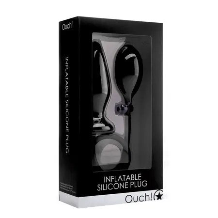 Shots Inflatable Silicone Plug Black Adjustable Size System