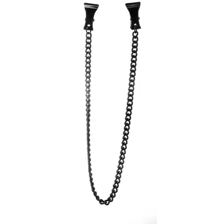 Ouch! Stainless Steel Pinch Nipple Clamps with Chain, Adjustable, Silver