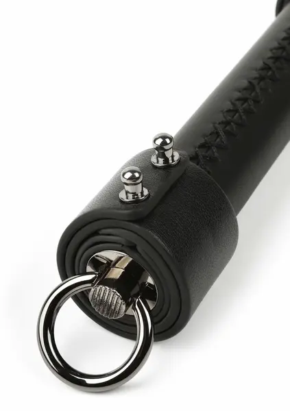 Hidden Desire Genuine Leather Knot Flogger 55cm Black-Red Handle