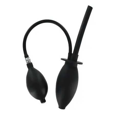 Master Series Silicone Inflatable Enema System with Hose, Black
