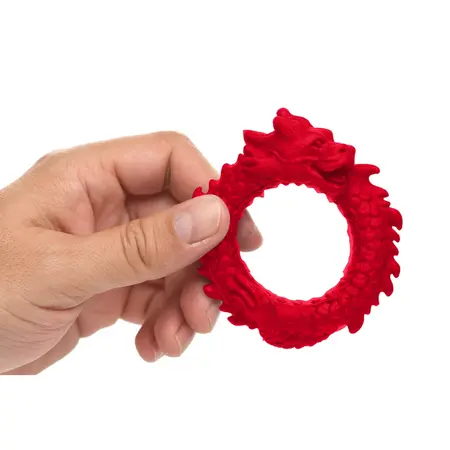 Blush Novelties Rise of the Dragon Silicone Ring Red - Flexible Design