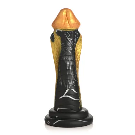 XR Brands Golden Snake Silicone Intimate Toy Gold-Black Large