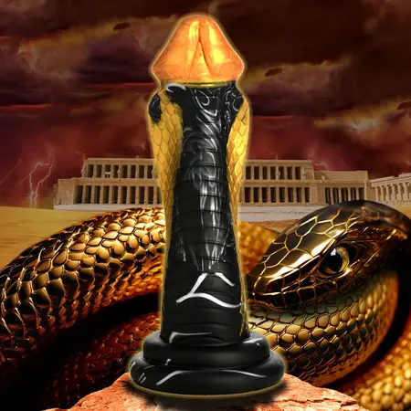 XR Brands Golden Snake Silicone Intimate Toy Gold-Black Large
