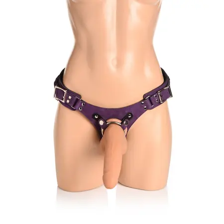 Bodice Deluxe Leather Corset Harness Purple - Adjustable Comfort Fit