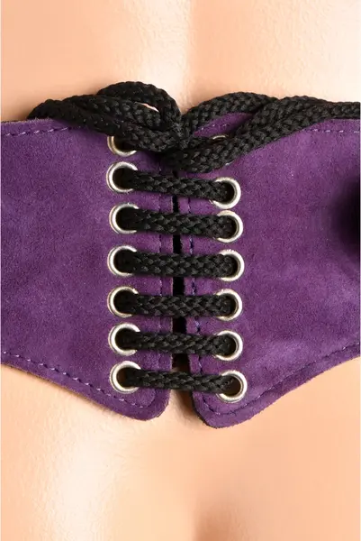 Bodice Deluxe Leather Corset Harness Purple - Adjustable Comfort Fit