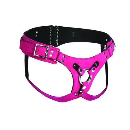 Bodice Deluxe Leather Harness Purple - Adjustable Corset System