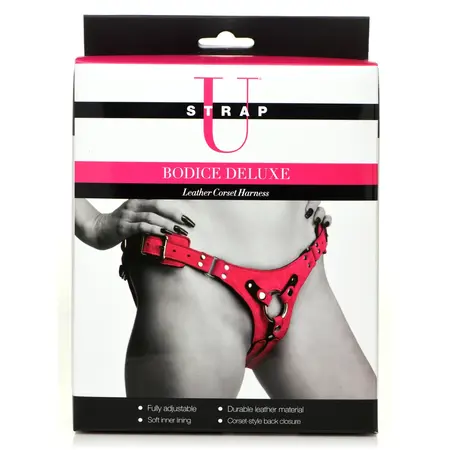 Bodice Deluxe Leather Harness Purple - Adjustable Corset System