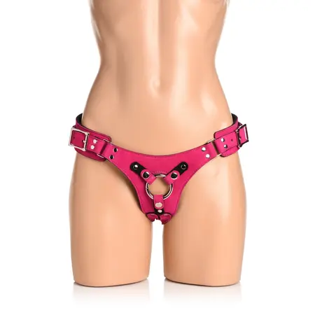 Bodice Deluxe Leather Harness Purple - Adjustable Corset System
