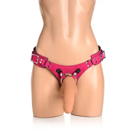 Bodice Deluxe Leather Harness Purple - Adjustable Corset System