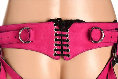 Bodice Deluxe Leather Harness Purple - Adjustable Corset System