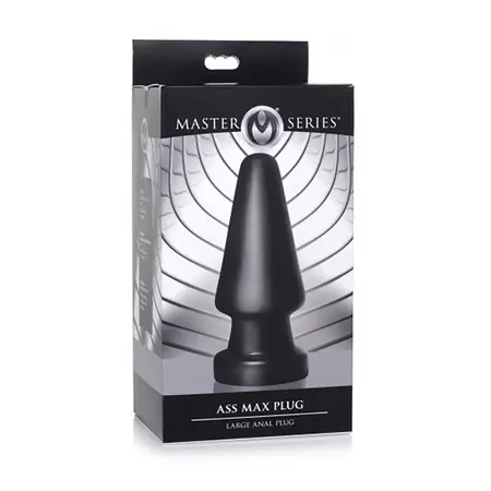 XR Brands Ass Max Large Silicone Plug - Black, Heavy Duty, 3-Inch Width