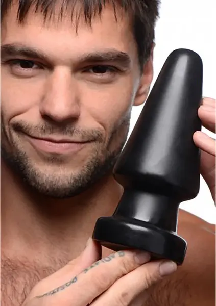 XR Brands Ass Max Large Silicone Plug - Black, Heavy Duty, 3-Inch Width