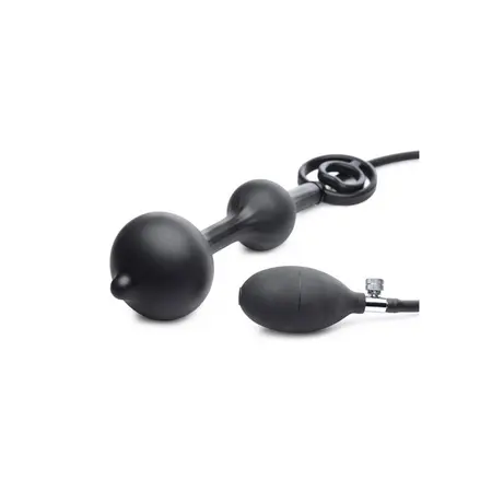 XR Brands Master Series Devils Rattle Inflatable Silicone Plug & Dual Ring