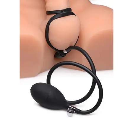 XR Brands Master Series Devils Rattle Inflatable Silicone Plug & Dual Ring