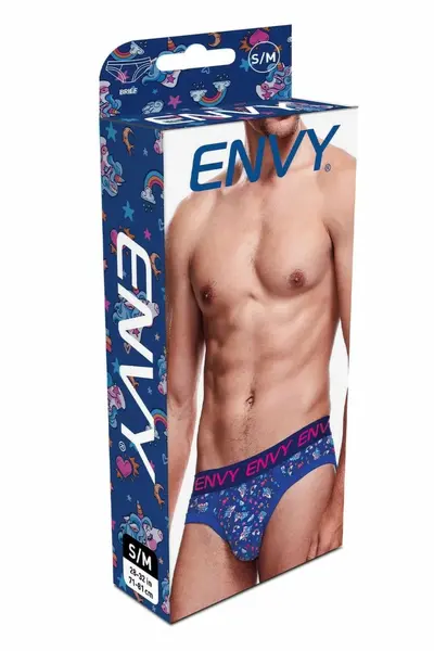 MAGIC UNICORN BRIEF L/XL - Classic Blue Men’s Underwear with Fun Print
