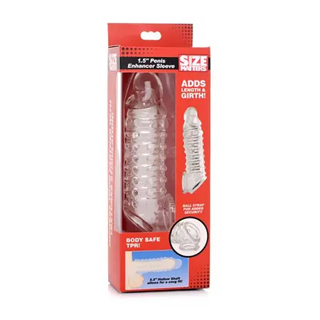 XR Brands Lover Enhancer Sleeve 2/4 cm Soft TPR Transparent Extension
