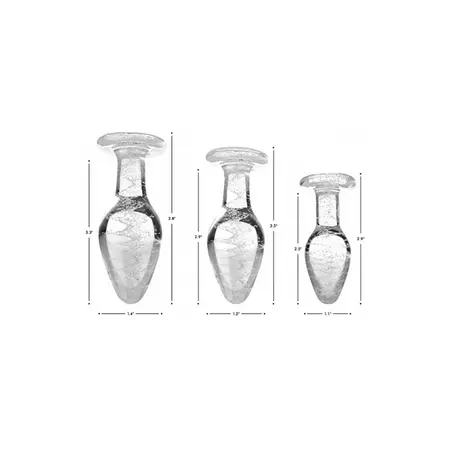 Booty Sparks Glass Plug Large - Glow-in-the-Dark, Borosilicate Glass