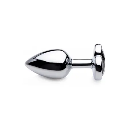 Black Heart Aluminum Intimate Plug Small - Lightweight, Nickel-Free, Black