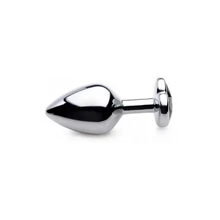 Black Heart Medium Anal Plug Aluminum Alloy Weighted Design