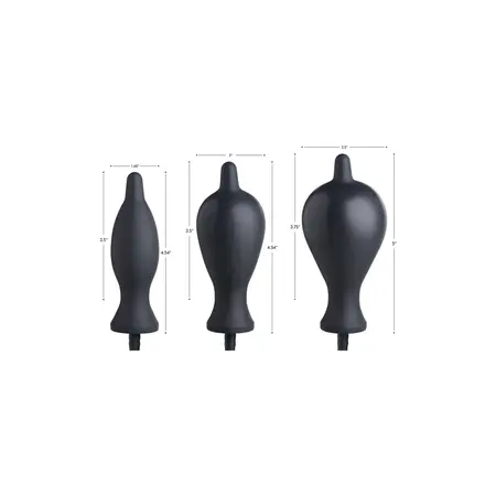 Dark Inflator Silicone Adjustable Pressure Anal Plug 4.5