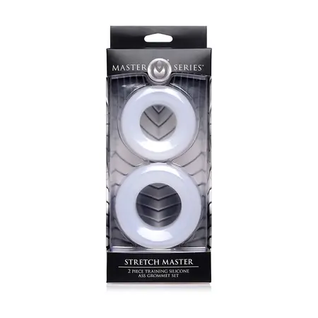 XR Brands Stretch Master Silicone Dual Ring Set - 2 Sizes, Black