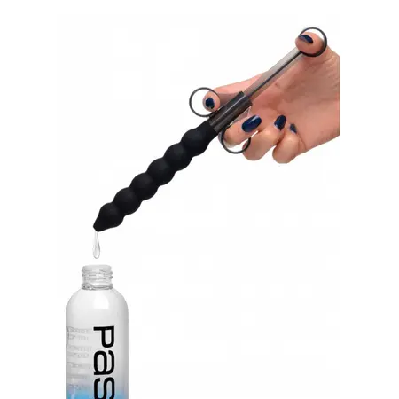 CleanStream XL Silicone Lubricant Applicator with Beaded Shaft, Black