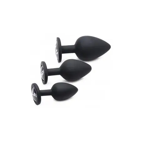 XR Brands Dirty Words Silicone Plug Set - 3 Sizes, Tapered Shape