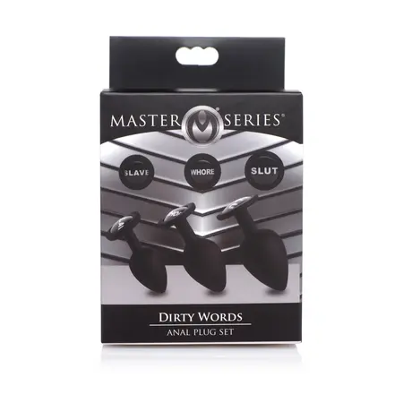 XR Brands Dirty Words Silicone Plug Set - 3 Sizes, Tapered Shape
