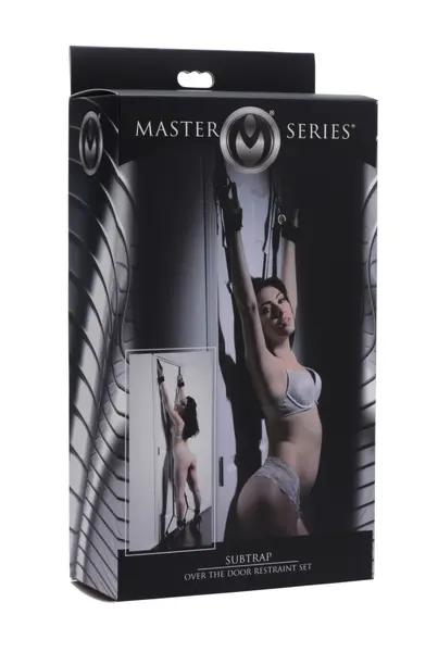 XR Brands Subtrap Adjustable Over-the-Door Restraint Set Black
